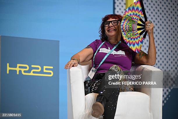 Latin American and Caribbean Network of People who Use Drugs Veronica Russo, attends the opening ceremony of the International Conference on Drug Use...