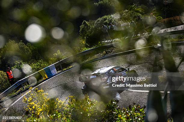 Kalle Rovanpera of Finland and Jonne Halttunen of Finland compete with their Toyota Gazoo Racing WRT Toyota GR Yaris Rally1 during Shakedown of Rally...