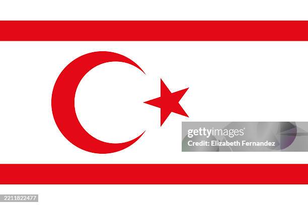 flag of the turkish republic of northern cyprus - cypriot culture stock pictures, royalty-free photos & images