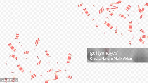 red confetti falling with transparent background - confetti falling transparent stock illustrations