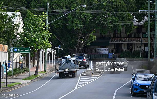 Street scene in the short-yet-picturesque high street on April 23, 2025 in the suburb of Dayboro in Brisbane, Australia. Nestled in the outer...