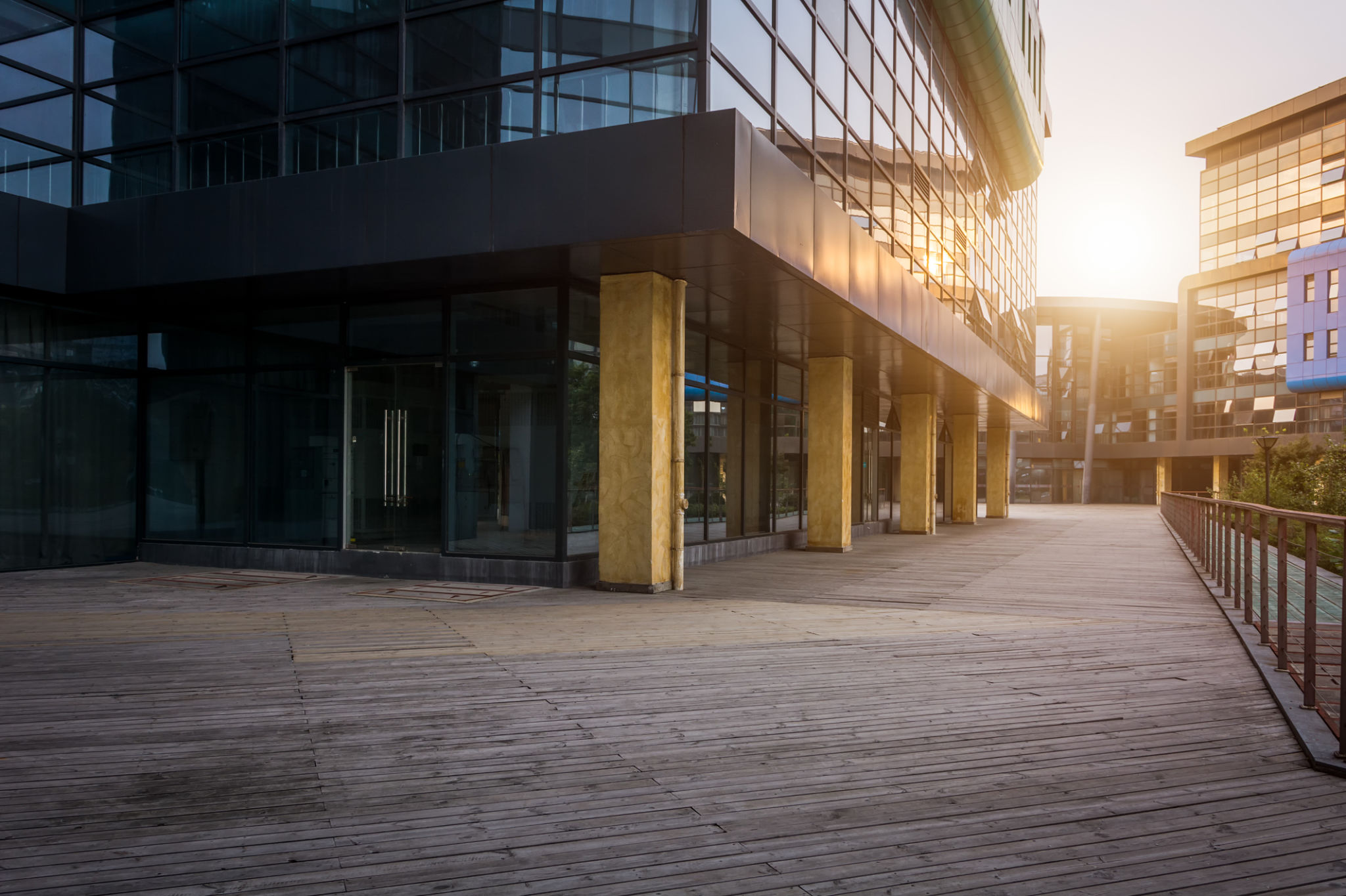 Captivating Modern Architecture Embraced by Warm Sunset Glow Captivating Modern Architecture Embraced by Warm Sunset Glow
