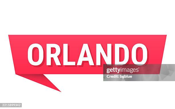 orlando - red speech bubble on blank background - orlando stock illustrations