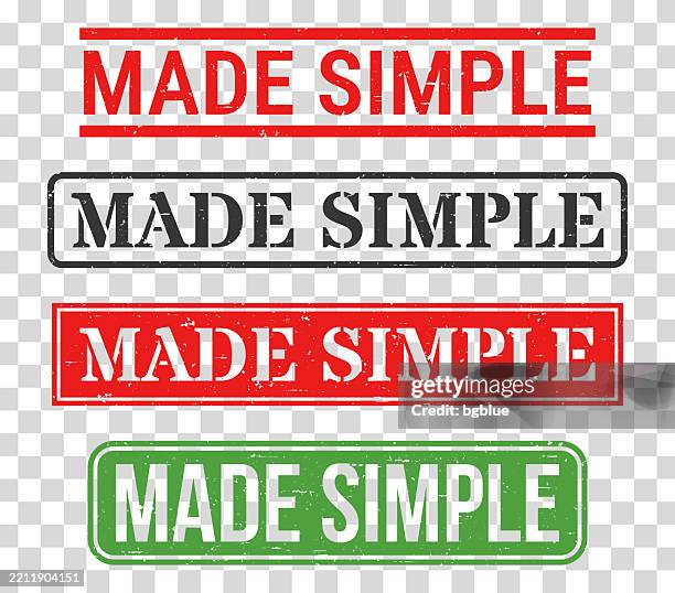 made simple - rubber stamp set on blank background - make a image with transparent background stock illustrations