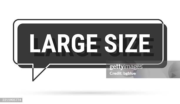 large size - 3d black speech bubble on white background - bigger stock illustrations