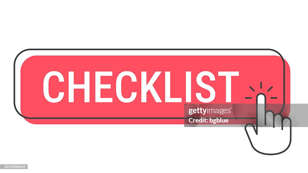 Checlist Button Checklist Click Button With Hand Cursor On White Background High-Res ...