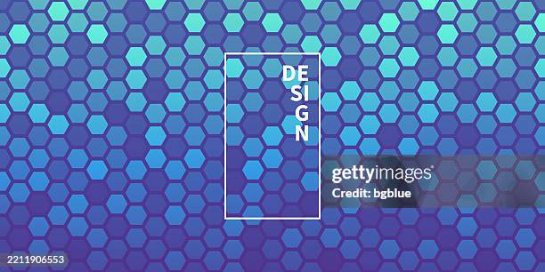 abstract geometric background - hexagonal mosaic with blue gradient - hexagon pattern stock illustrations
