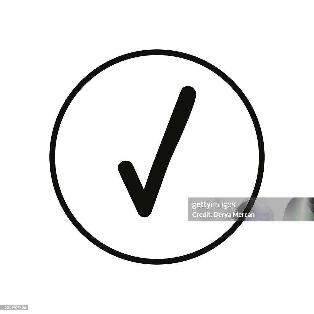 Checkmark icon set. Easily editable line art sign on transparent background. Tick or check mark symbol collection. Vote, success, ok, vector stock illustration. stock illustration