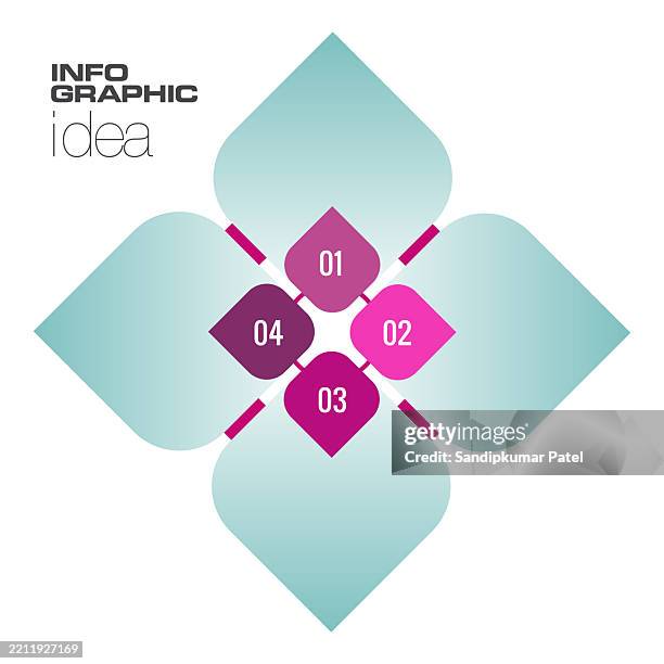 infographic elements 4 steps - four objects stock illustrations