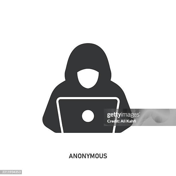 anonymous glyph solid icon. solid icon that can be applied anywhere, simple, pixel perfect and modern style. - computer crime stock illustrations stock illustrations