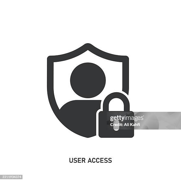 user access glyph solid icon. solid icon that can be applied anywhere, simple, pixel perfect and modern style. - password manager stock illustrations
