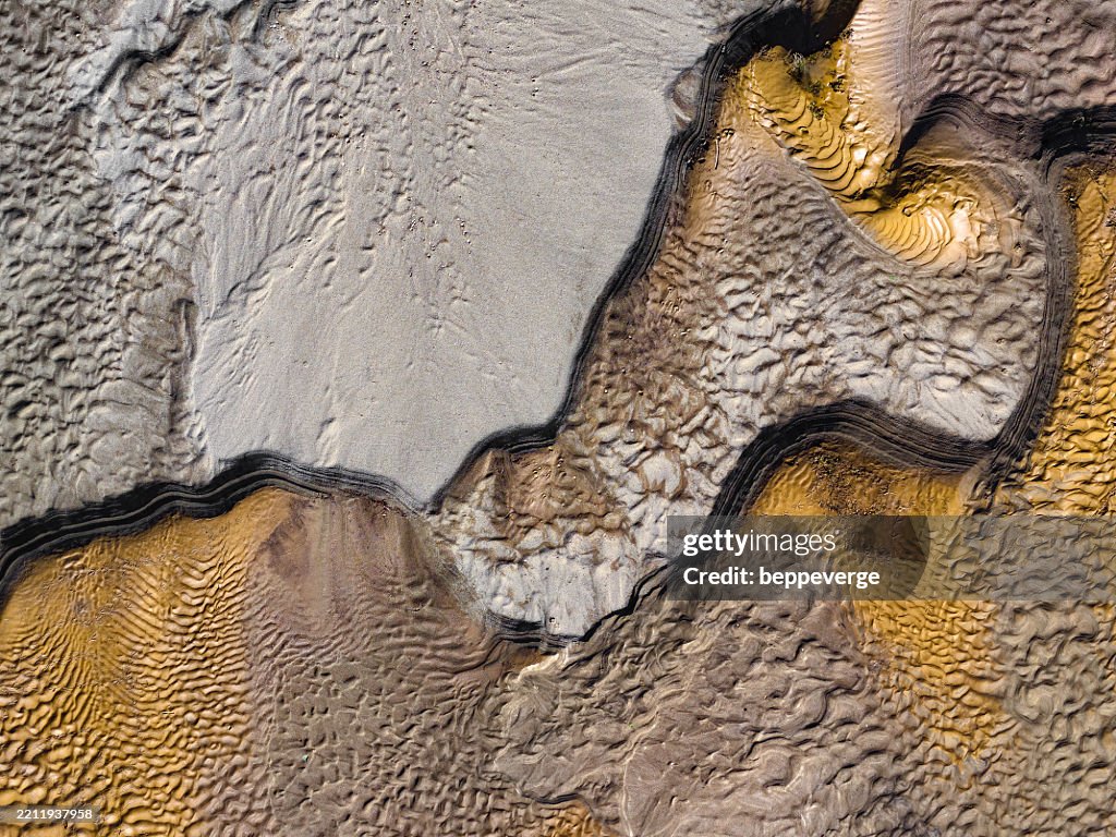 Top view of the riverbed after the Elvo torrent floods