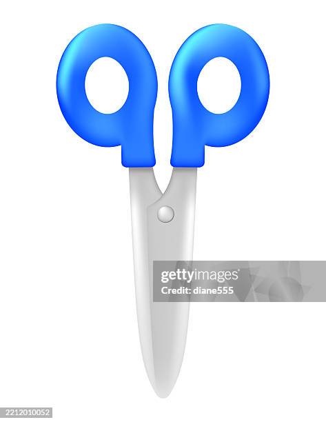 cute 3d kids school scissors - child scissors stock illustrations