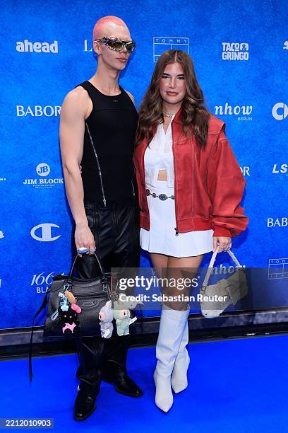 Max Uhrmacher and Laura Muro attend the ABOUT YOU FASHIONMANIA By ABOUT YOU Fashion Week at Uber Eats Music Hall on April 25, 2025 in Berlin, Germany.