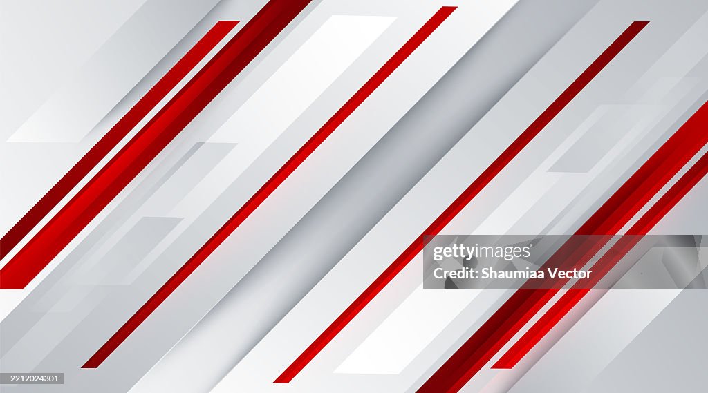 Modern red and silver gray colors gradient abstract papercut business background vector design. Modern certificate template for achievement in red, silver and white colors design.