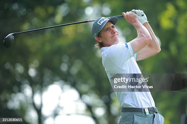 Carlos Ortiz of Torque GC plays his shot from the 13th tee on day one of LIV Golf Mexico City at Club de Golf Chapultepec on April 25, 2025 in Mexico...