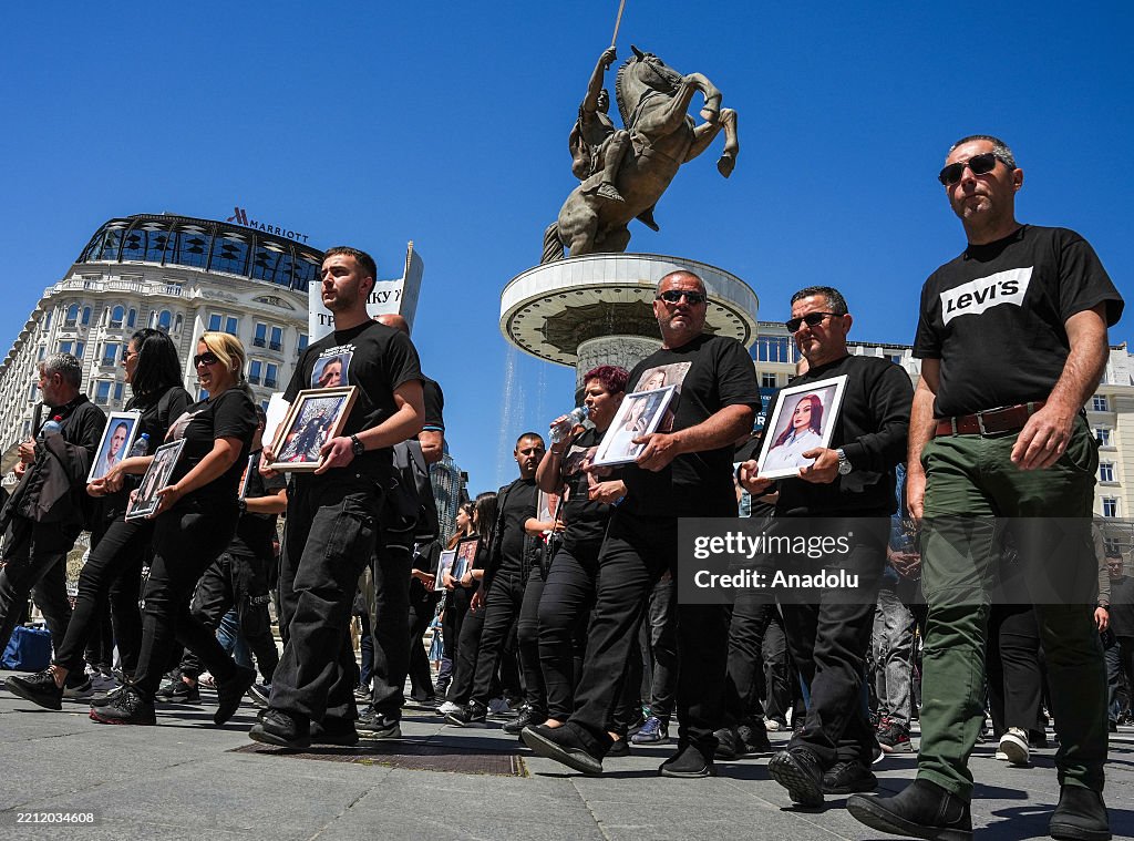 Parents of night club fire victims march in Skopje
