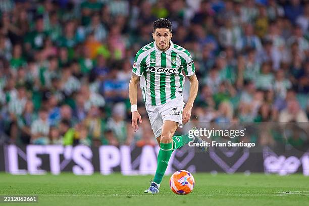 Marc Bartra of Real Betis in action during the LaLiga match between Real Betis Balompie and Real Valladolid CF at Estadio Benito Villamarin on April...