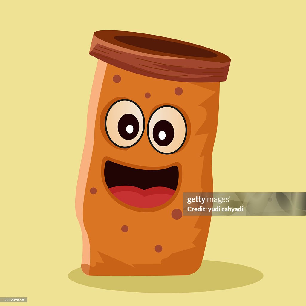 Cheerful Cartoon Potato Character with Expressive Face