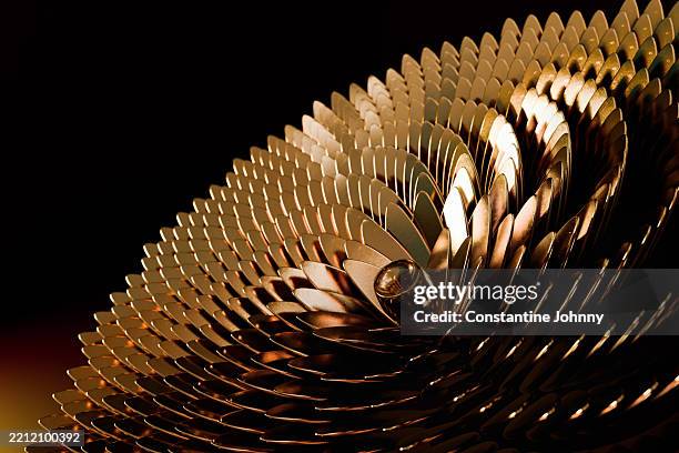 abstract golden geometric mettalic pattern - vanguardista imagens e fotografias de stock