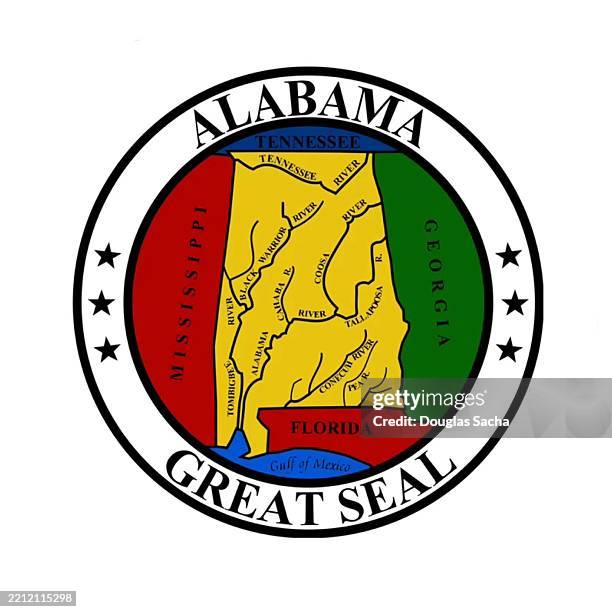 great seal of the state of alabama - tuscaloosa stock pictures, royalty-free photos & images
