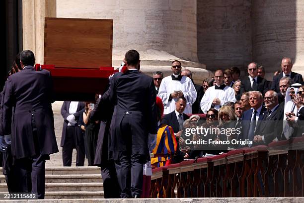 Vatican Gentlemen, France's President Emmanuel Macron, US President Donald Trump, Estonian President Alar Karis, King Felipe VI of Spain, Queen...