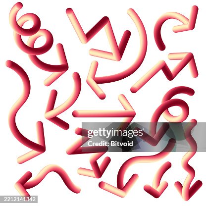 3D Effect Gradient Arrow Set 3D Effect Gradient Arrow Set