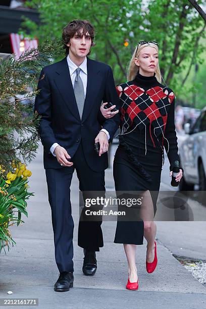 Anya Taylor-Joy and Malcolm McRae are seen in Tribeca on April 26, 2025 in New York City.