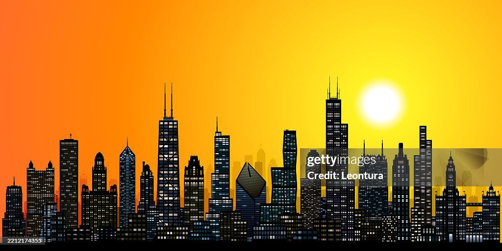 Chicago Skyline in Lights (All Buildings Are Moveable and Complete)