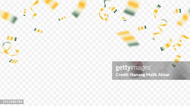 gold confetti falling with transparent background - spark transparent background stock illustrations