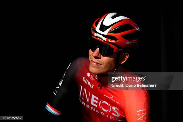 Bob Jungels of Luxembourg and Team INEOS Grenadiers prior to the 111st Liege - Bastogne - Liege 2025 a 252km one day race from Liege to Liege /...
