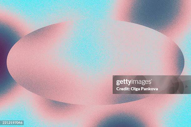 pink and blue gradient background with noise texture and oval shape - arte minimalista fotografías e imágenes de stock