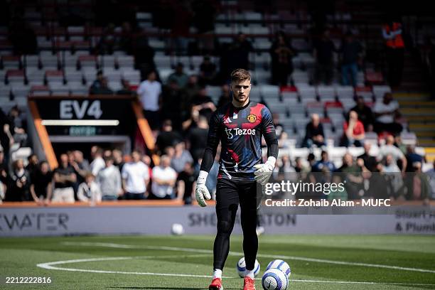 Dermot Mee of Manchester United in action during the Premier League match between AFC Bournemouth and Manchester United FC at Vitality Stadium on...