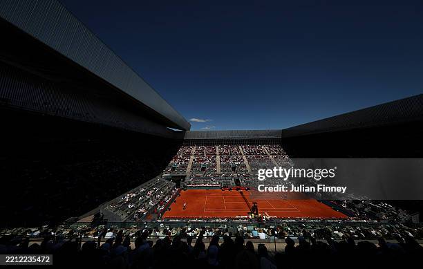 General view as Alejandro Davidovich Fokina of Spain serves against Alexander Zverev of Germany in the Men's Singles Third Round match during Day Six...