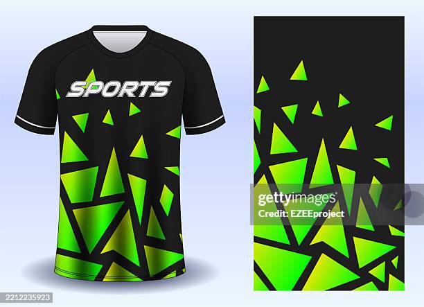 ilustraciones, imágenes clip art, dibujos animados e iconos de stock de diseño de camiseta de fútbol. plantilla de camiseta de fútbol. maqueta deportiva de jersey. diseño de camiseta deportiva. vista frontal del jersey uniforme. - camiseta deportiva