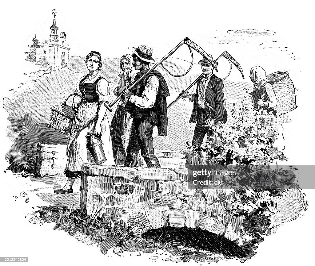 Wheat harvest helpers finish work