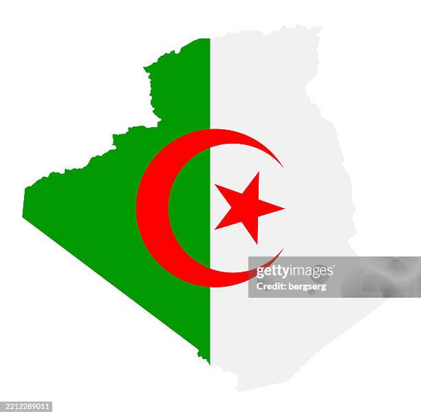 algeria map with national flag. vector illustration - algeria stock illustrations