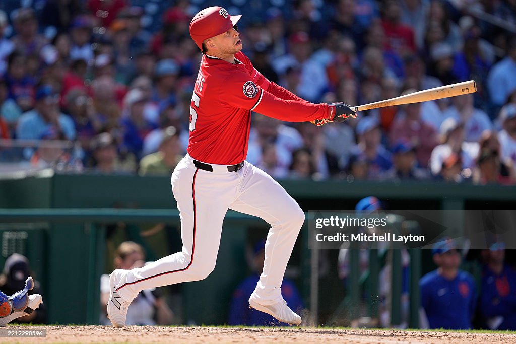 Nationals Riley Adams Riley Adams of the Washington Nationals hits a three-run home run in ...
