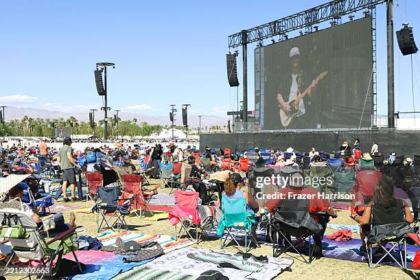 Festivalgoers attend the 2025 Stagecoach Festival on April 27, 2025 in Indio, California.