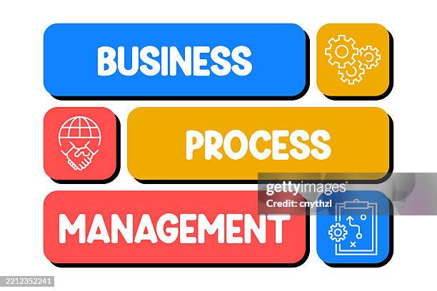 business process management concept banner design - business process workflow stock illustrations
