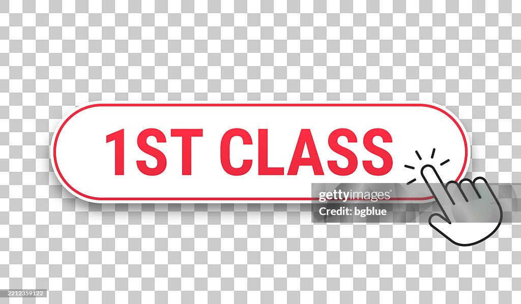 1st Class 3d Click Web Button With Hand Cursor On Blank Background High ...