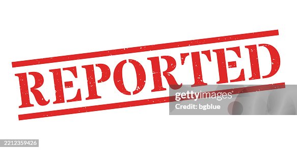 Reported Pics Reported Red Rubber Stamp On Blank Background High-Res Vector Graphic ...