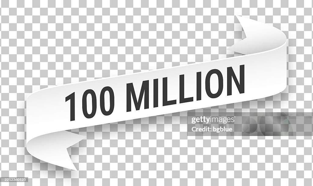 100 Million - 3D Banner on transparent background
