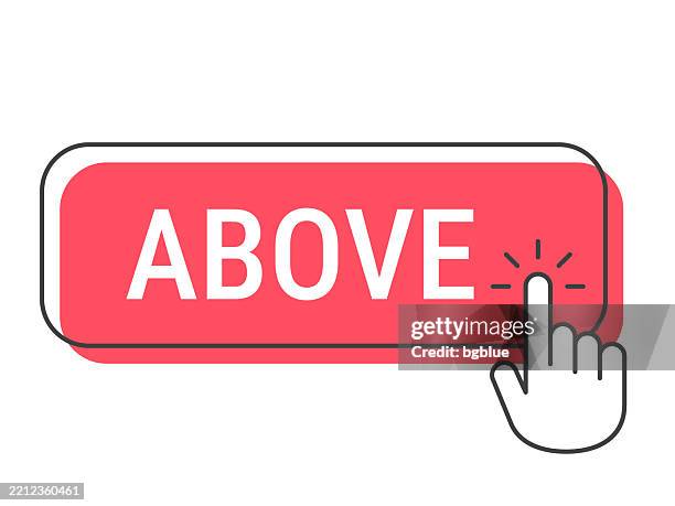 above - click button with hand cursor on white background - clueless vector icon stock illustrations