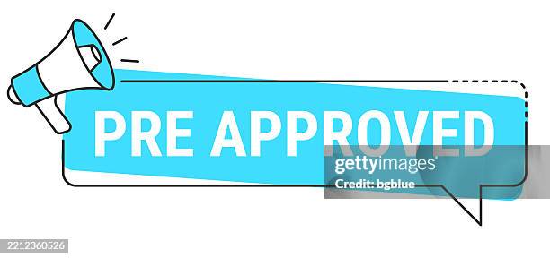 pre approved - speech bubble and megaphone on white background - pre approved stock illustrations