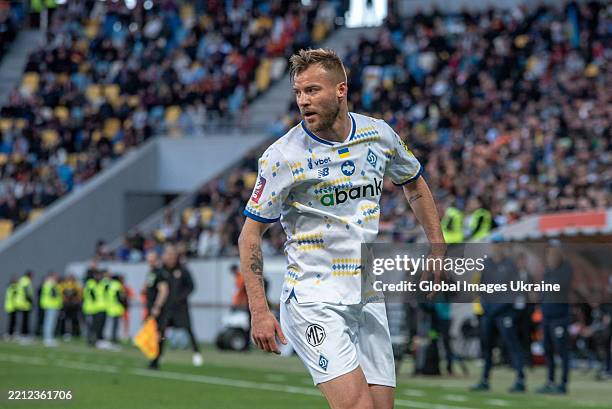 Andriy Yarmolenko of FC Dynamo Kyiv during the Ukrainian Premier League match between FC Shakhtar Donetsk and FC Dynamo Kyiv at Arena Lviv on April...
