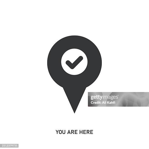you are here glyph solid icon. solid icon that can be applied anywhere, simple, pixel perfect and modern style. - you are here stock illustrations