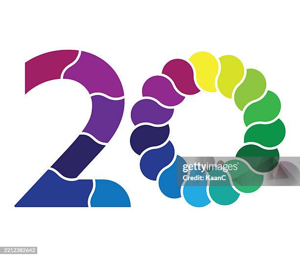 number 20. abstract color wheel vector illustration - color wheel chart stock illustrations