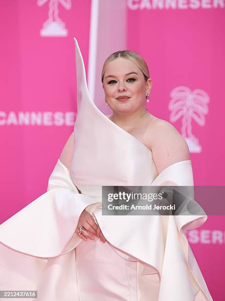 NIcola Coughlan attends the Pink Carpet on Day Five during the 8th Canneseries International Festival at Palais des Festivals on April 28, 2025 in...