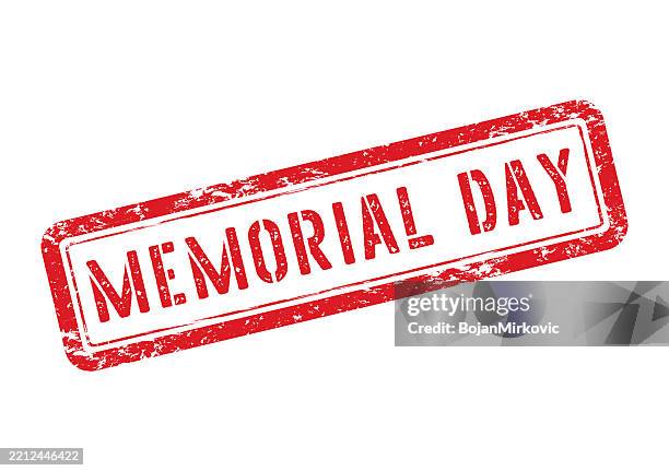 memorial day red stamp. vector - memorial day parade stock illustrations